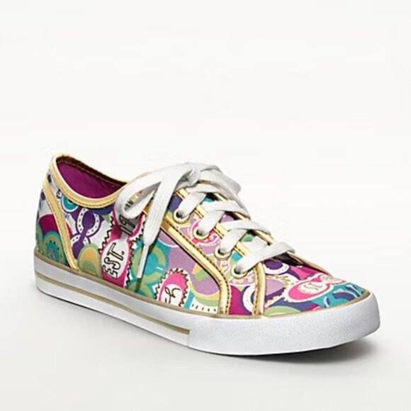 Coach Shoes - Coach Shoes Dee Poppy Pop C Women's Multicolor gold Sneakers 7.5